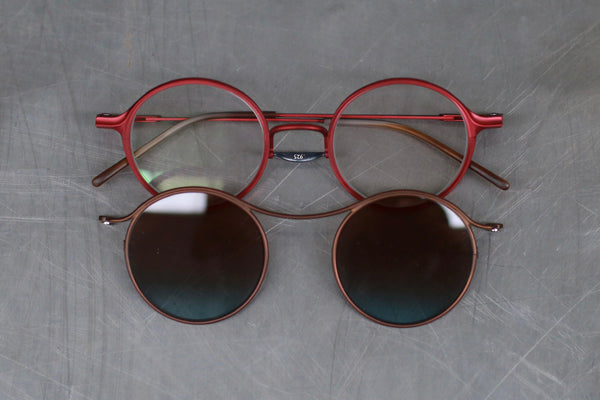 Rigards X TVA Joint RG2000TVA Stainless Steel + Pure Titanium Alloy 925 Silver Sunglasses Series RG-RG2000TVA(A)-HQTLP-F Red + Bronze Frame Transparent + Bronze Blue Lenses